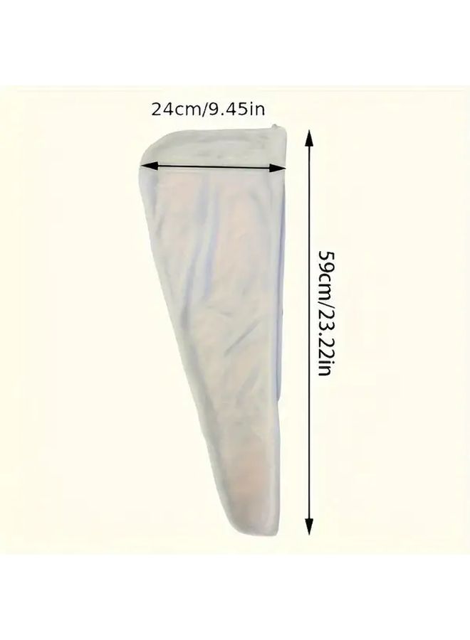 Blue Quick Drying Hair Towel Adjustable Pressure Button Ultra Absorbent Microfiber - Image 3