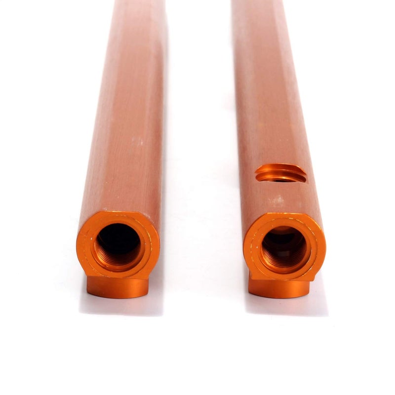 BBK 5019 High Flow Performance Billet Aluminum Fuel Rail Kit for Dodge Charger Challenger Chrysler 300 57L 61L Hemi Orange