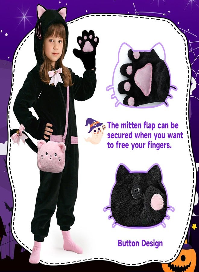 ANPHILE Cat Costumes for Kids, Kids Onesie Costume with Cute Kitty Purse Bag, Halloween Costumes for Girls - Image 3