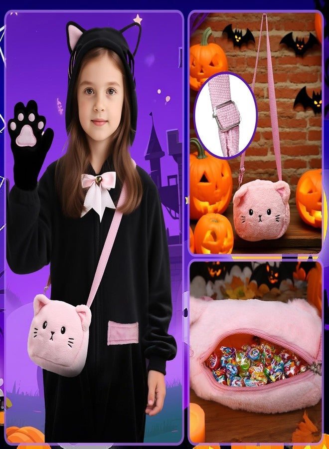 ANPHILE Cat Costumes for Kids, Kids Onesie Costume with Cute Kitty Purse Bag, Halloween Costumes for Girls - Image 4