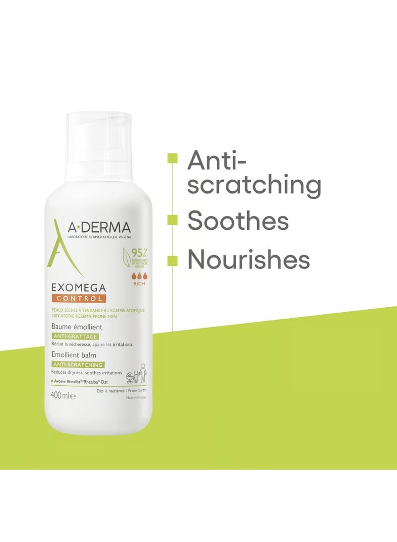 A-Derma Exomega Control Emollient Balm 400ml - Image 3