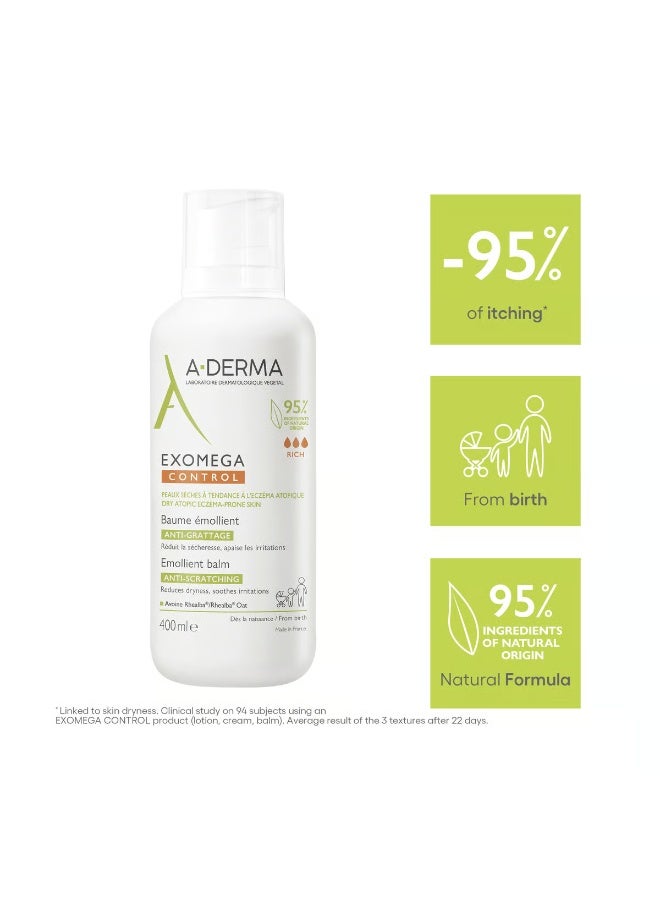 A-Derma Exomega Control Emollient Balm 400ml - Image 2
