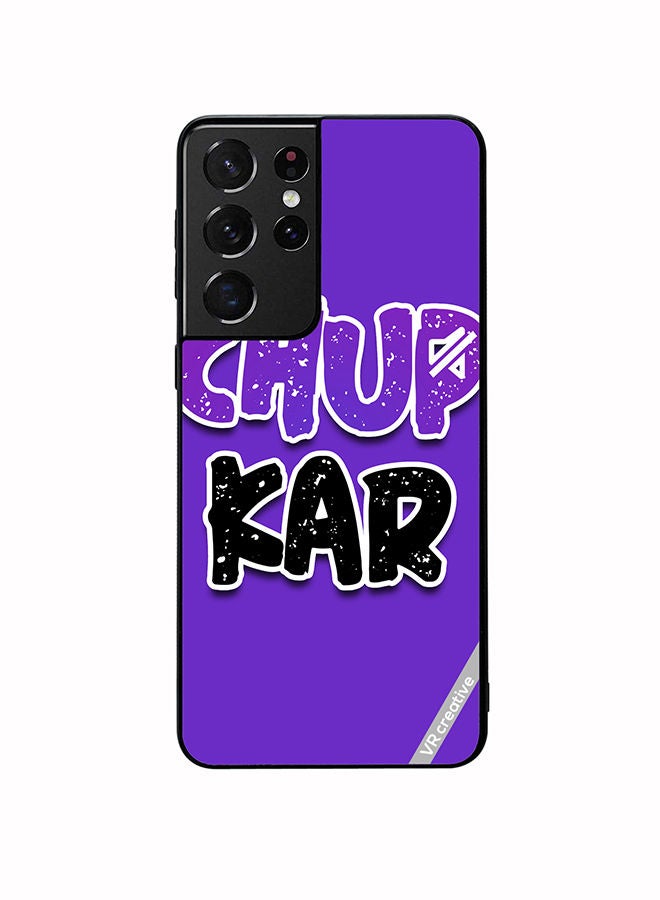 VR CREATIVE Protective Case Cover For Samsung Galaxy S21 Ultra 5G Chup Karo Hindi Quote Design Multicolour - Image 1