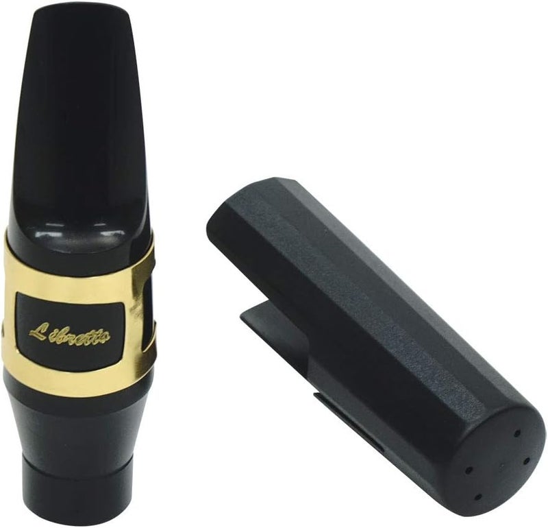 Libretto Baritone Saxophone Mouthpiece Kit: Standard Set With ABS 4C Mouthpiece, Plastic Cap, Gold Lacquered Ligature - Giftable, Finely Designed for Beginner and Intermediate - Image 1