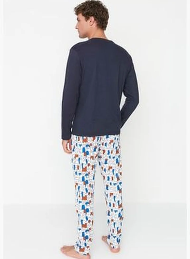 trendyol Multicolored Men's Regular Fit Printed Pajamas Set.