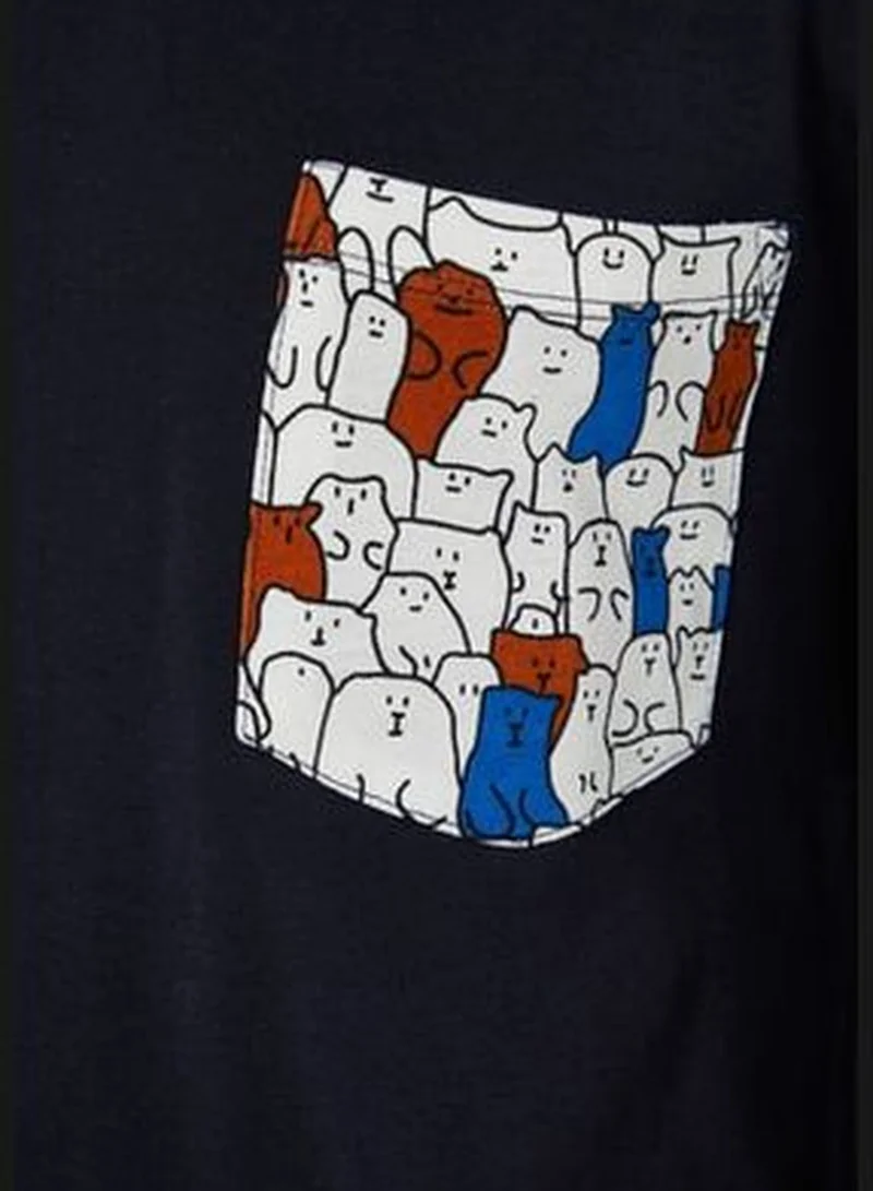 trendyol Multicolored Men's Regular Fit Printed Pajamas Set.