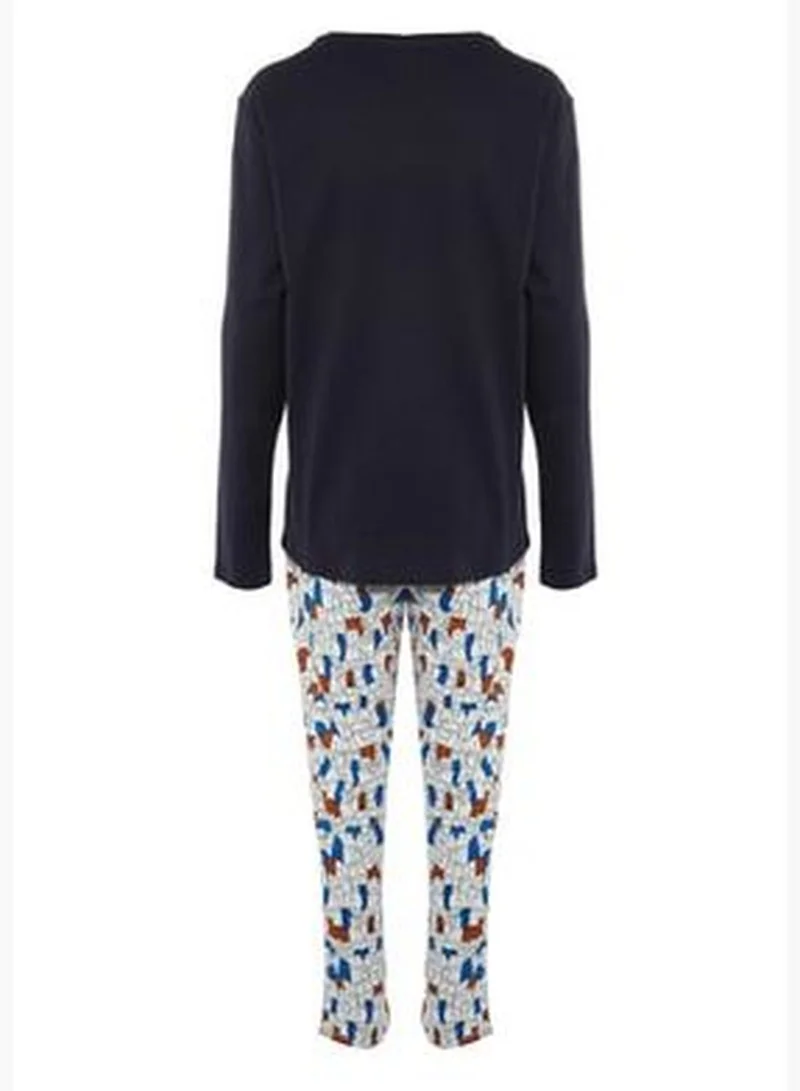 trendyol Multicolored Men's Regular Fit Printed Pajamas Set.