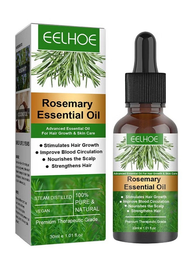EELHOE - Rosemary Essential Oil, 100% Pure Organic and Natural, Stimulates Hair Growth, Dry Damaged, Hair Loss Treatment Care Oils - 30ML - Image 1