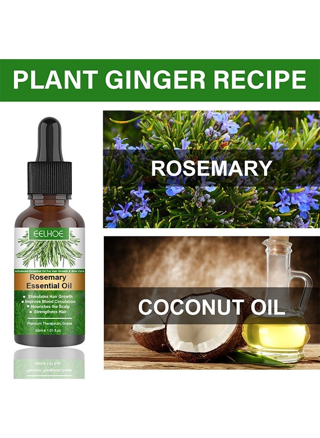 EELHOE - Rosemary Essential Oil, 100% Pure Organic and Natural, Stimulates Hair Growth, Dry Damaged, Hair Loss Treatment Care Oils - 30ML - Image 1