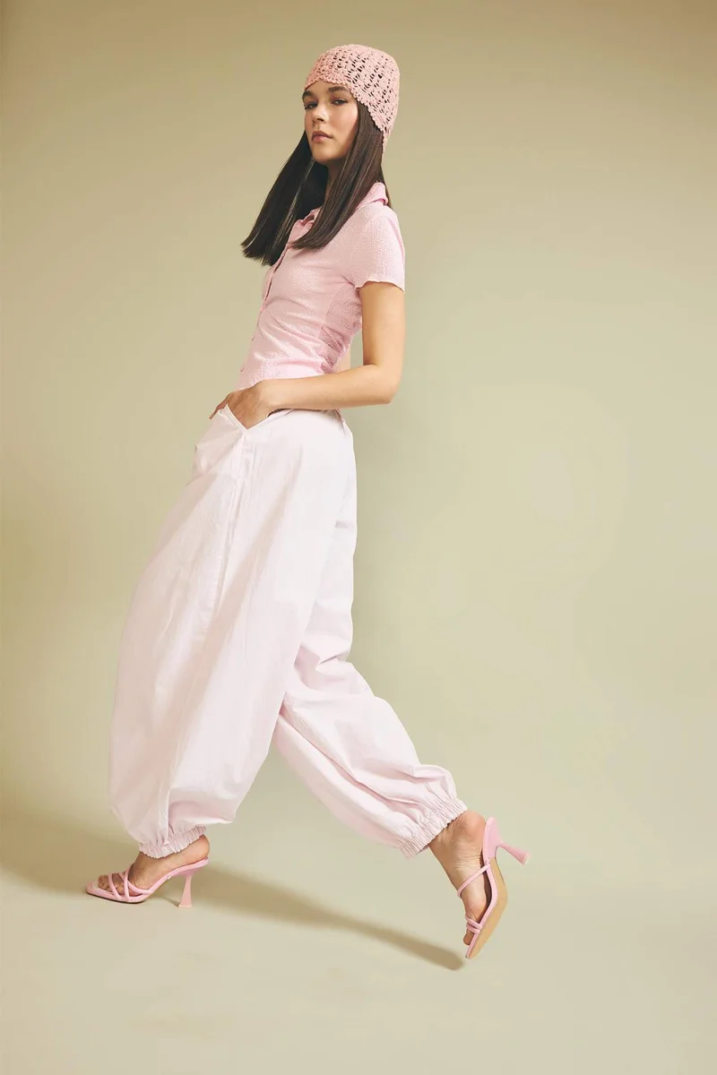ديفاكتو Balloon Fit Normal Waist Poplin Trousers