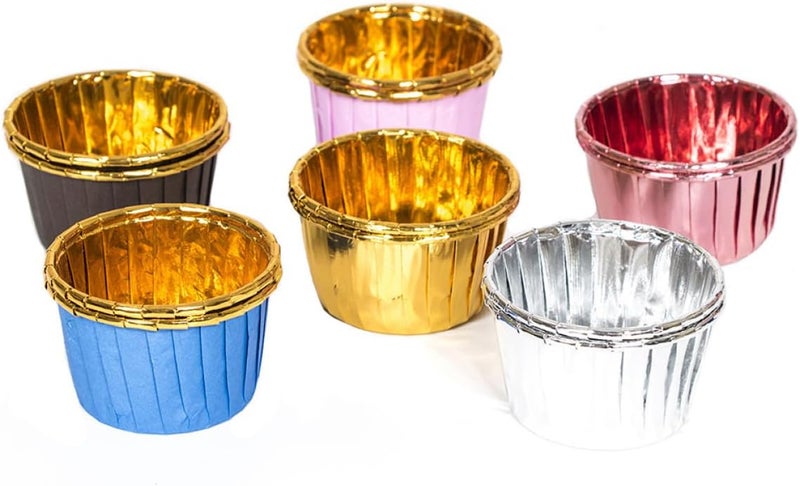 50pcs Disposable Color Hemming Cupcake Wrappers Heat-resistant Paper Muffin Cups for Party Baking Greaseproof Dessert Baking Cases Random Color Assorted style - Image 2