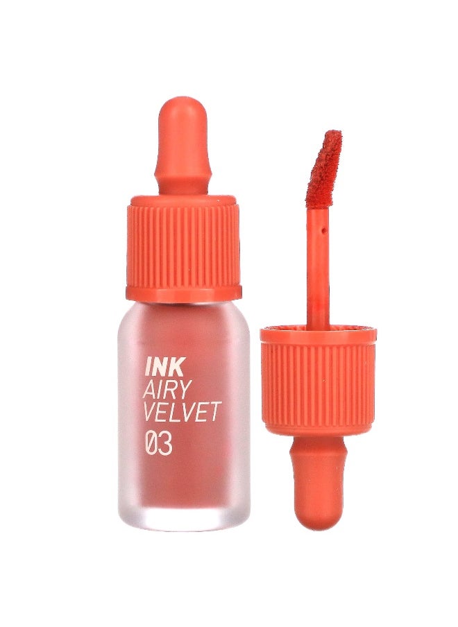 Peripera Peripera, Ink Airy Velvet Lip Tint, 03 Cartoon Coral, 0.14 oz (4 g)  - Image 1
