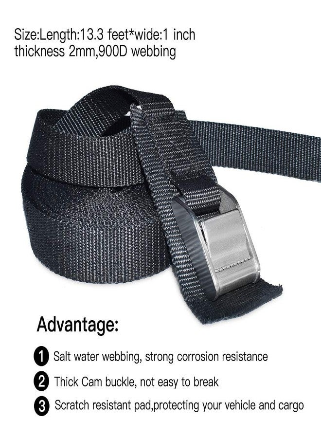 Goodtimes Premium Lashing Strap 1" x 13 ft,Tie Down Straps with Heavy Duty Cam Buckle with Sturdy Pad Secure Straps up to 1000 lbs Capacity for SUP, Kayak, Surboard, Cargo, Trailer, Luggage and More, 2 PCS/Set - Image 2