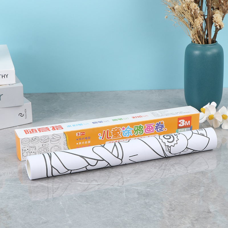 Children'S Graffiti Picture Scroll Early Education Educational Color Filling Large Drawing Paper Thickening Wall Not Dirty Wall Long Roll Canvas 3M - Image 4