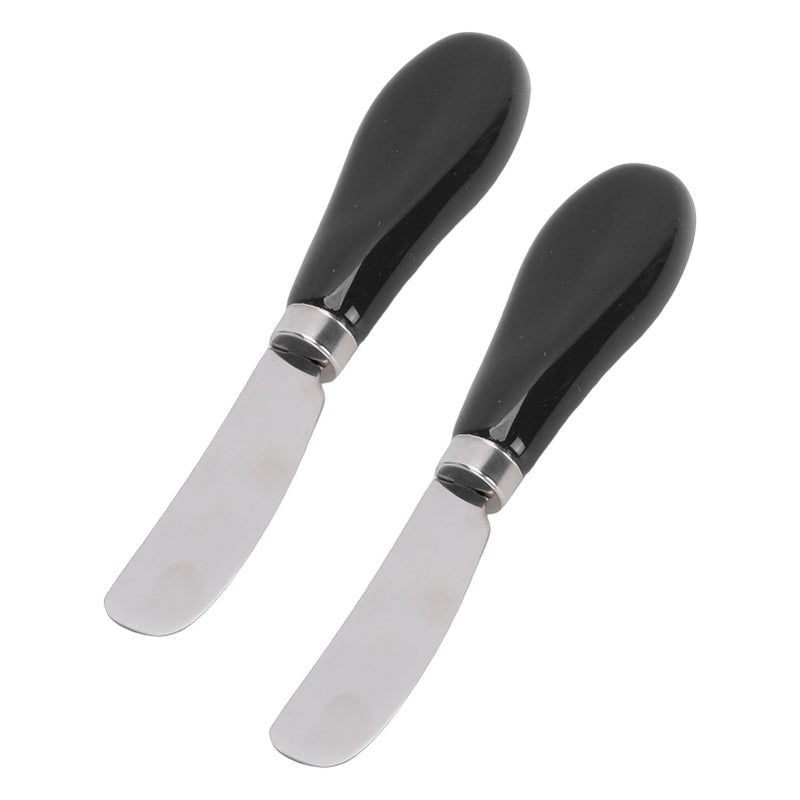 GLOGLOW Black Butter Spreader 2Pcs Stainless Steel for Jam Cheese Family Meals - Image 3