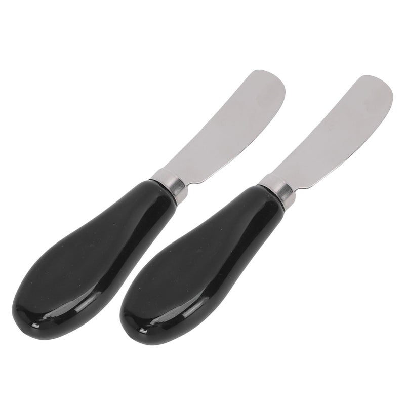 GLOGLOW Black Butter Spreader 2Pcs Stainless Steel for Jam Cheese Family Meals - Image 5