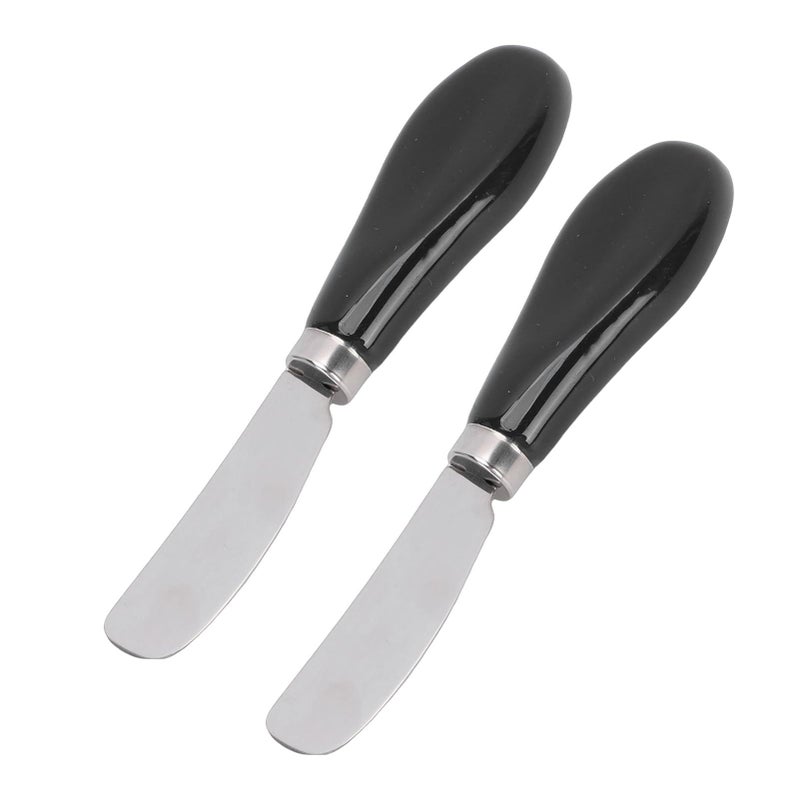 GLOGLOW Black Butter Spreader 2Pcs Stainless Steel for Jam Cheese Family Meals - Image 4