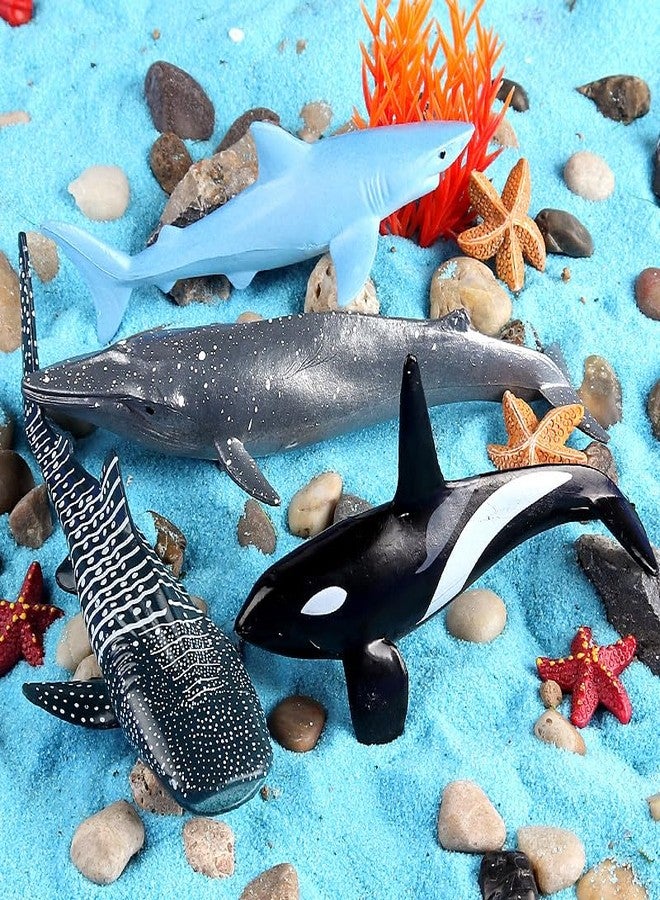 SCAHOW 10pcs Sea Animal Figures, Realistic Small Ocean Animal Toys Set with Whale Shark Octpus - Image 2