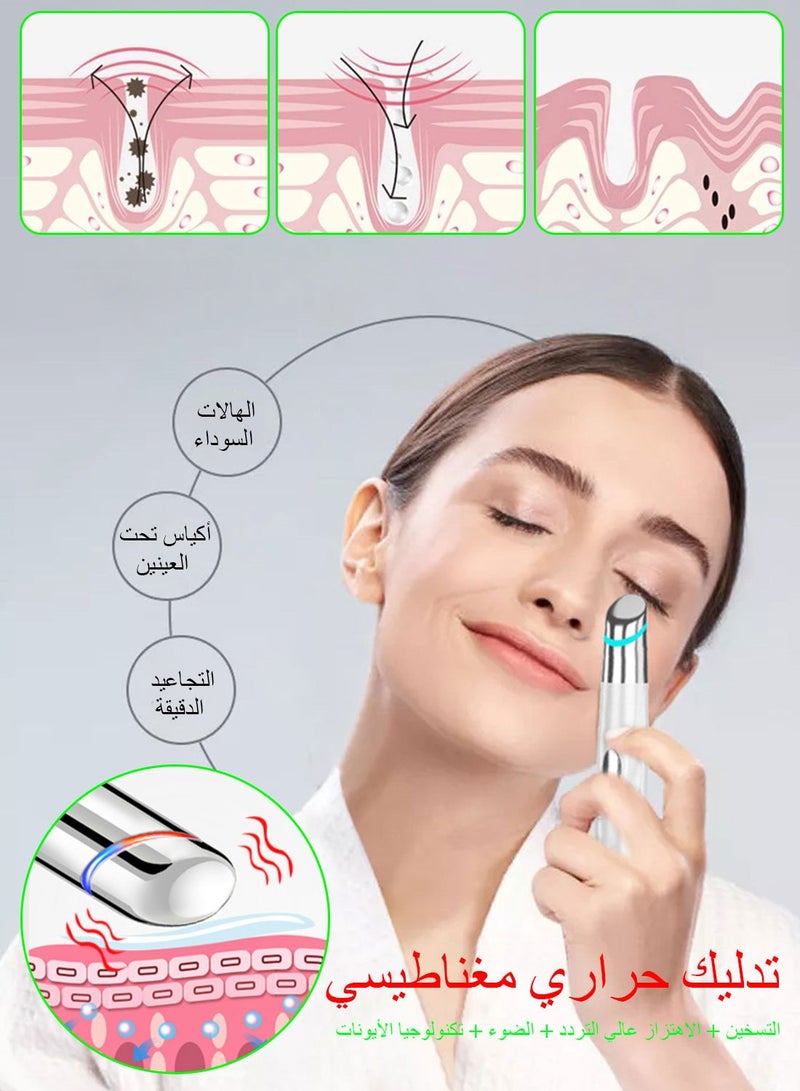 Syarme Eye and Facial Massage Tools, Ultrasonic Heating and Vibration Massage Stick, Rechargeable Portable Eye Lifting Stick, Used to Fade Dark Circles, Puffiness, Fine Lines, and Whiten - Image 3