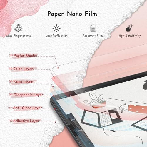 bersem 2 PACK Paperfeel Screen Protector for iPad Pro 11 inch (2022/2021/2020/2018 Models) / iPad Air 5th / 4th Generation (10.9 inch), Matte PET Film for Drawing, Anti-Glare, Easy Installation - Image 4