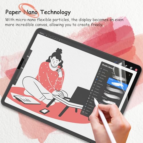 bersem 2 PACK Paperfeel Screen Protector for iPad Pro 11 inch (2022/2021/2020/2018 Models) / iPad Air 5th / 4th Generation (10.9 inch), Matte PET Film for Drawing, Anti-Glare, Easy Installation - Image 5