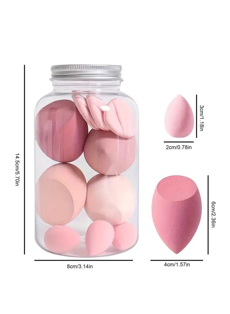 14-Piece Makeup Sponge Set- Multi soft color Mini Makeup Sponge, Powder Puff Long Lasting Beauty Sponge Wet & Dry Use for Women - Image 2
