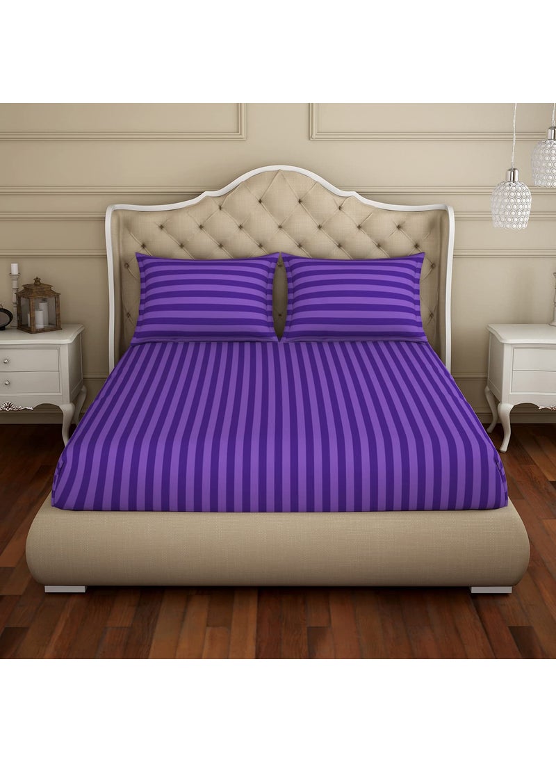 SPACES Spaces Skyrise 100% Cotton Large Bedsheet-Violet  - Image 1
