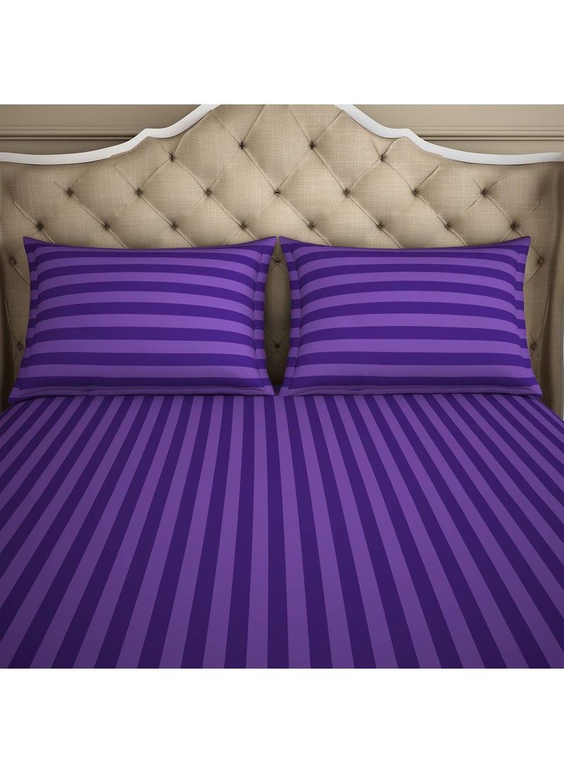 SPACES Spaces Skyrise 100% Cotton Large Bedsheet-Violet  - Image 3