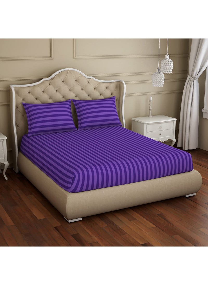 SPACES Spaces Skyrise 100% Cotton Large Bedsheet-Violet  - Image 2