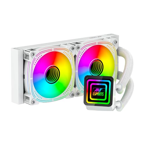 Ant Esports ICE Infinite 240 ARGB 240mm ARGB Liquid Cooler/AIO with Infinity Mirror- White | Support Intel & AMD CPU Socket AM5, AM4, AM3, LGA1700, 1200, 2066, 1151 - Image 1
