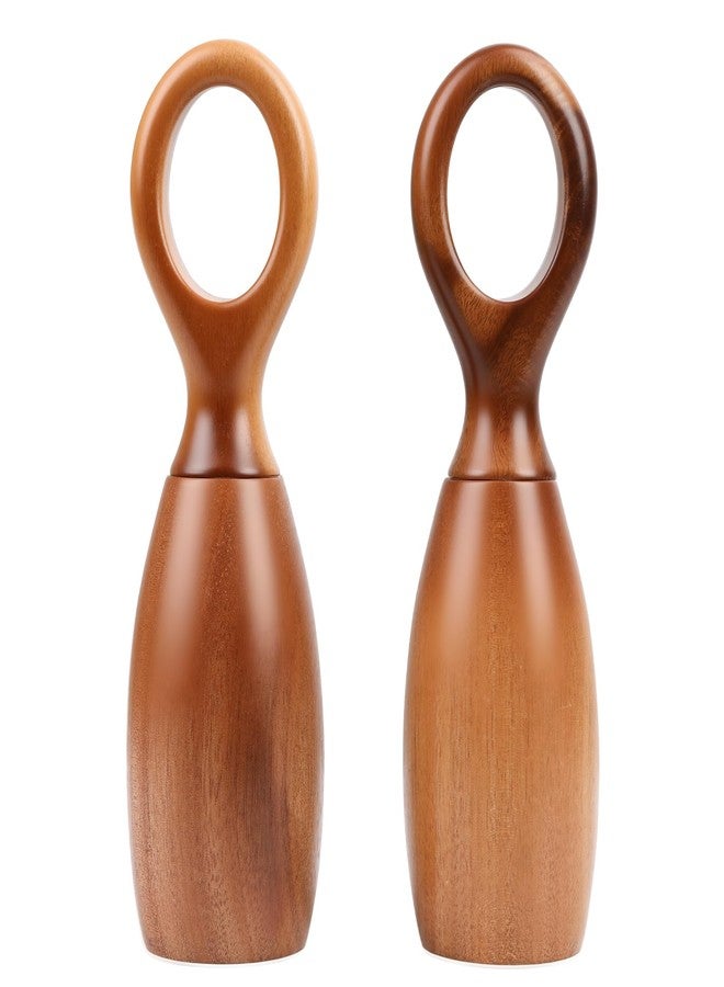 BestYiJo 2 Pack Acacia Wood manual Salt and Pepper Grinder Set, Adjustable Coarseness, Refillable Design, Perfect for Home Kitchen, Dining Table, Ideal Gift for Gourmet Lovers - Image 1