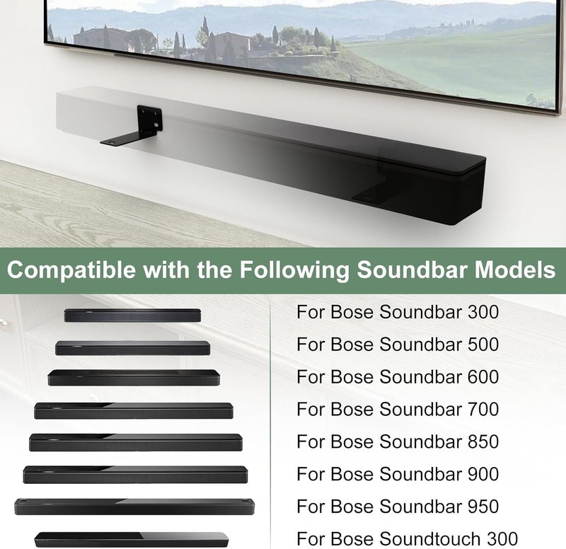Dinghosen Bose Soundbar Wall Mount Bracket for SoundTouch 300, 500, 600, 700, 850, 900, 950 - WB-300 Mounting Bracket - Image 2