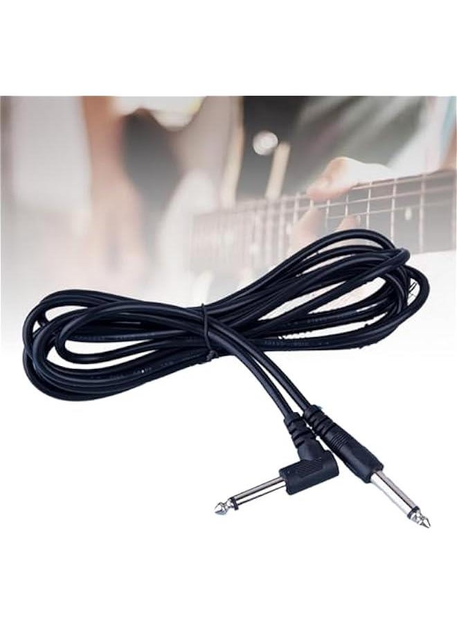 Generic - Straight to Right-Angled 6.35mm Male Cable Cord 6.35 Balanced Interconnect Line for Electric Guitar 1/4 Inch to 1/4 Inch Cable - Image 1