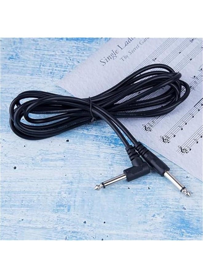 Generic - Straight to Right-Angled 6.35mm Male Cable Cord 6.35 Balanced Interconnect Line for Electric Guitar 1/4 Inch to 1/4 Inch Cable - Image 1