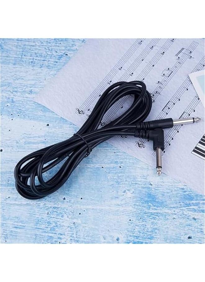 Generic - Straight to Right-Angled 6.35mm Male Cable Cord 6.35 Balanced Interconnect Line for Electric Guitar 1/4 Inch to 1/4 Inch Cable - Image 1