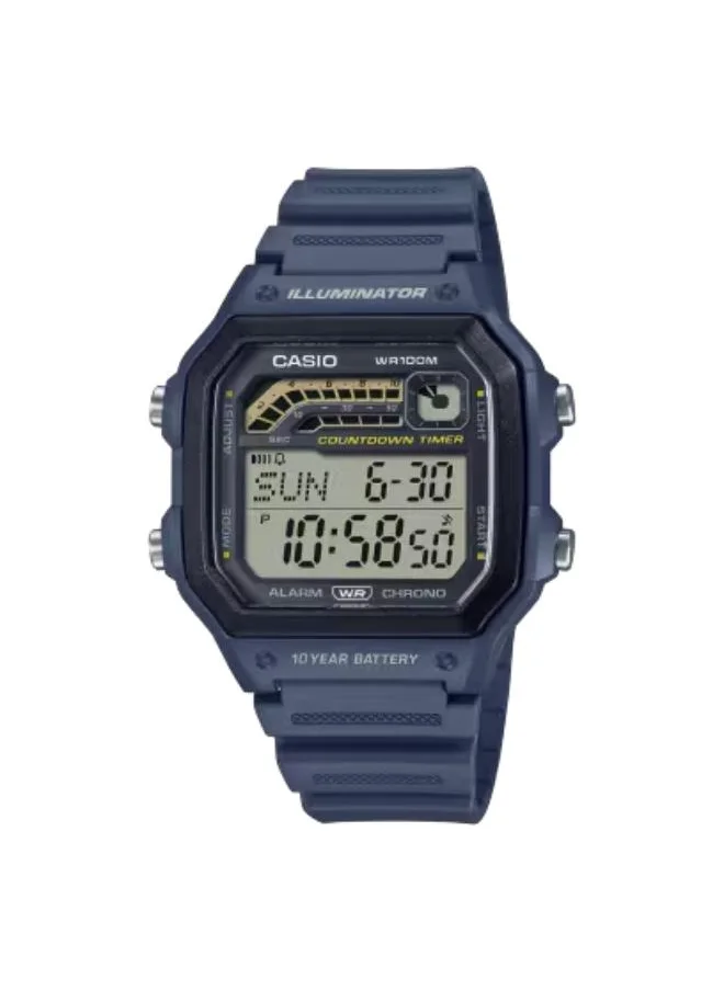 CASIO Men's Digital Display Watch With Black Resin Strap - WS-1600H-2AVDF
