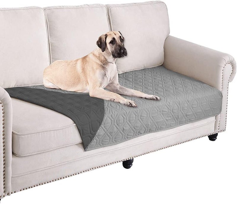KolorFish Waterproof Dog Bed Cover Pet Blanket for Furniture Bed Couch Sofa Reversible (Grey+Dark Grey) 30X70 Inch - Image 1