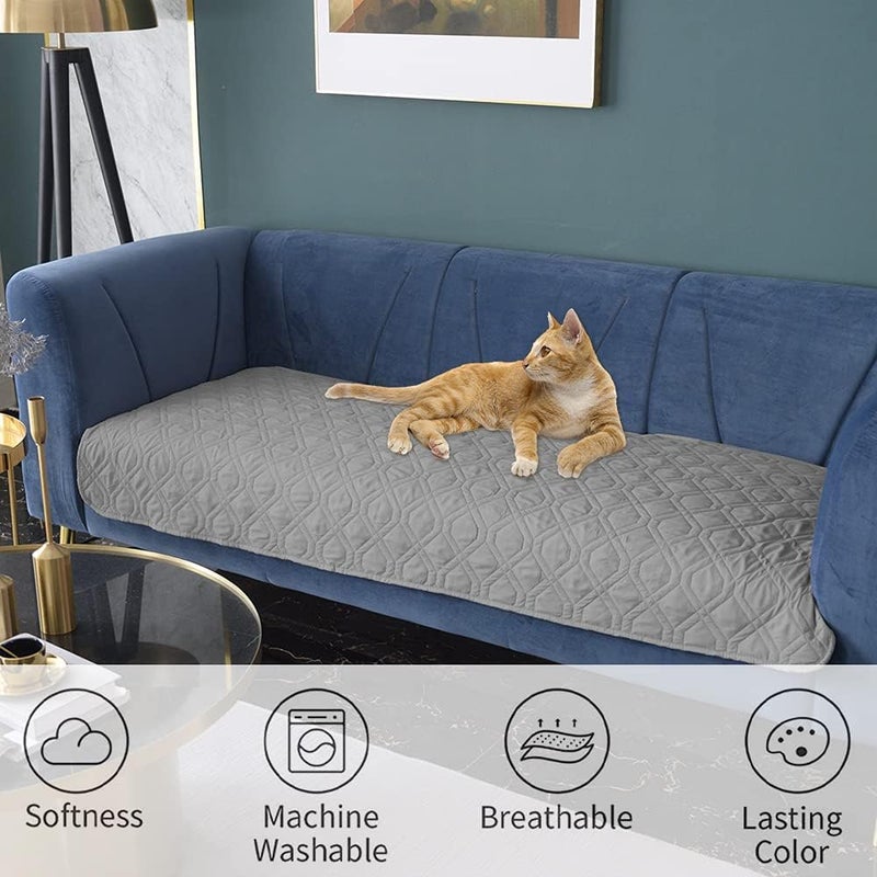 KolorFish Waterproof Dog Bed Cover Pet Blanket for Furniture Bed Couch Sofa Reversible (Grey+Dark Grey) 30X70 Inch - Image 2