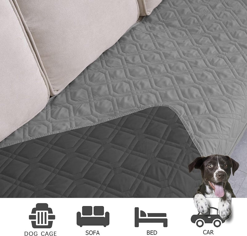 KolorFish Waterproof Dog Bed Cover Pet Blanket for Furniture Bed Couch Sofa Reversible (Grey+Dark Grey) 30X70 Inch - Image 3