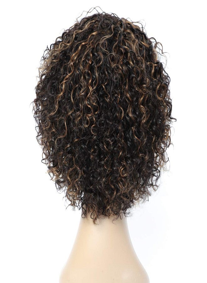 هوا باروكة شعر بشري من HUA للنساء ذوات البشرة السمراء، قصيرة ومموجة بطول 8 بوصات، شعر برازيلي، تجعيدات مجعدة، 1B/30 - Image 5