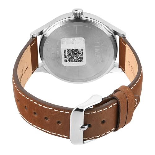 TIMEX Analog Watch for Man with Champagne Round Dial & Brown Leather Strap Band Water Resistant Men's Wrist Watches - TWEG184SMU19 - Image 5