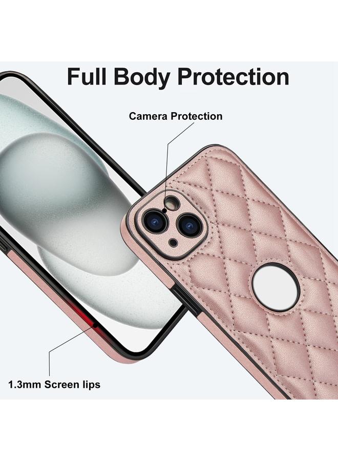 S-TOP Case For iPhone 14 Plus Rhombic Leather Back Cover Phone Case - Image 3