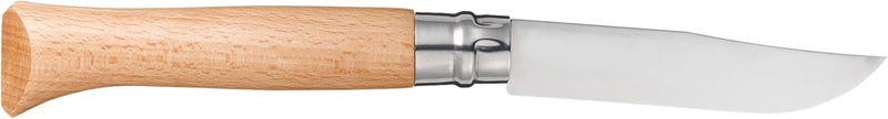 Opinel No. 12 INOX - Sandvik Stainless Steel Folding Pocket Knife, Beechwood Handle, 4.82 in Blade, Virobloc Safety Locking Collar, Made in France - Image 4