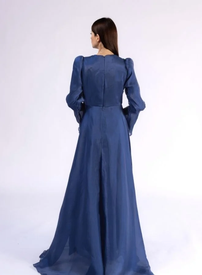 Fashonara Layered Ruffled Dress with Bowed Sleeves
