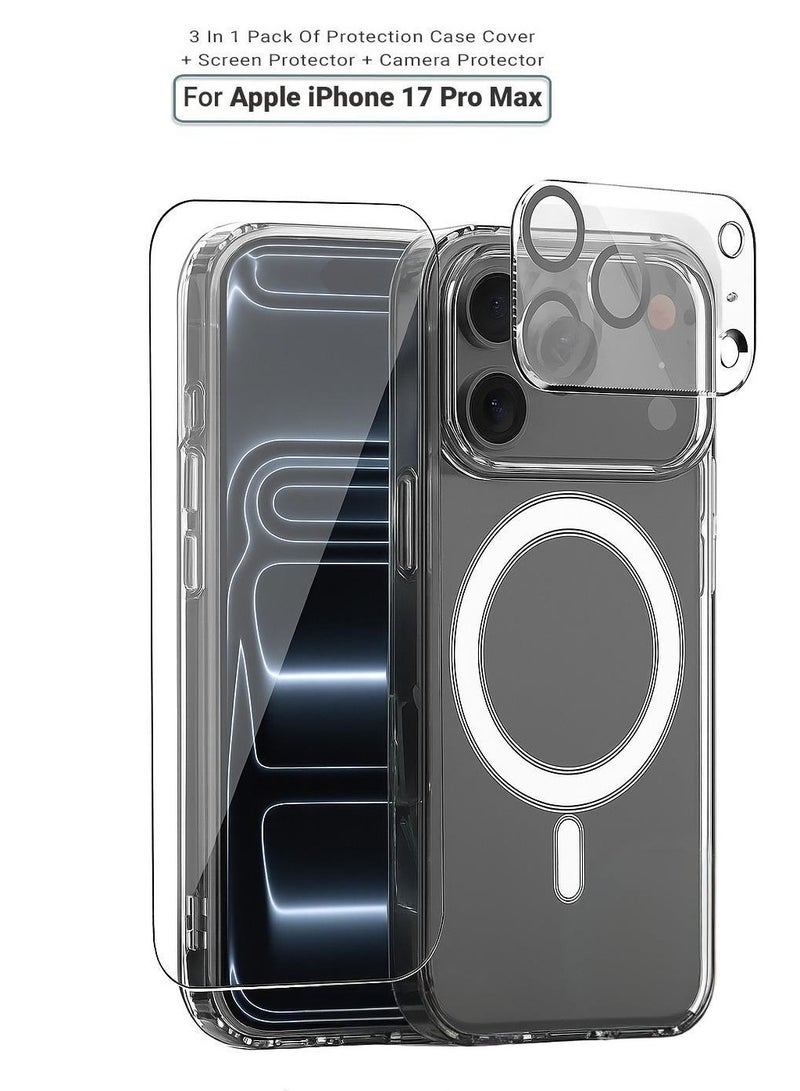iPhone 17 Pro Max Case Clear Magsafe Ultra Thin Cover Anti-Yellowing Magnetic Cases with Screen Protector and Camera Lens Protector, Full Coverage Set for Apple iPhone 17 Pro Max 6.9 inch - Image 1