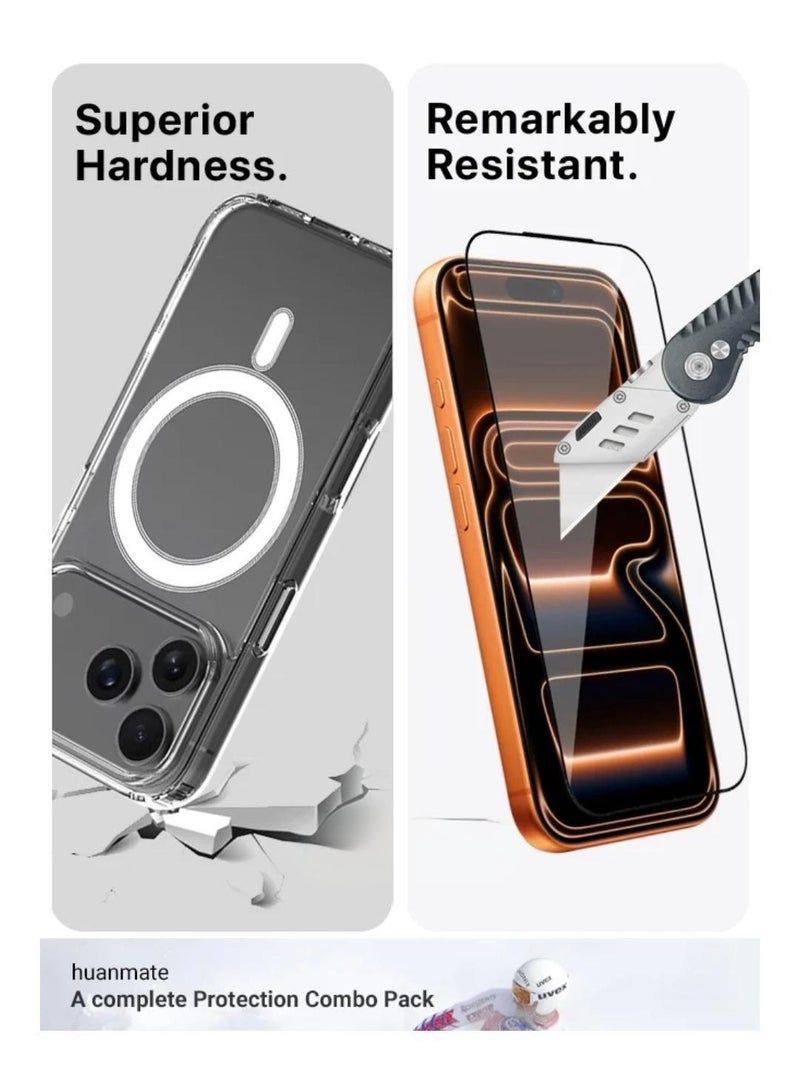 iPhone 17 Pro Max Case Clear Magsafe Ultra Thin Cover Anti-Yellowing Magnetic Cases with Screen Protector and Camera Lens Protector, Full Coverage Set for Apple iPhone 17 Pro Max 6.9 inch - Image 5