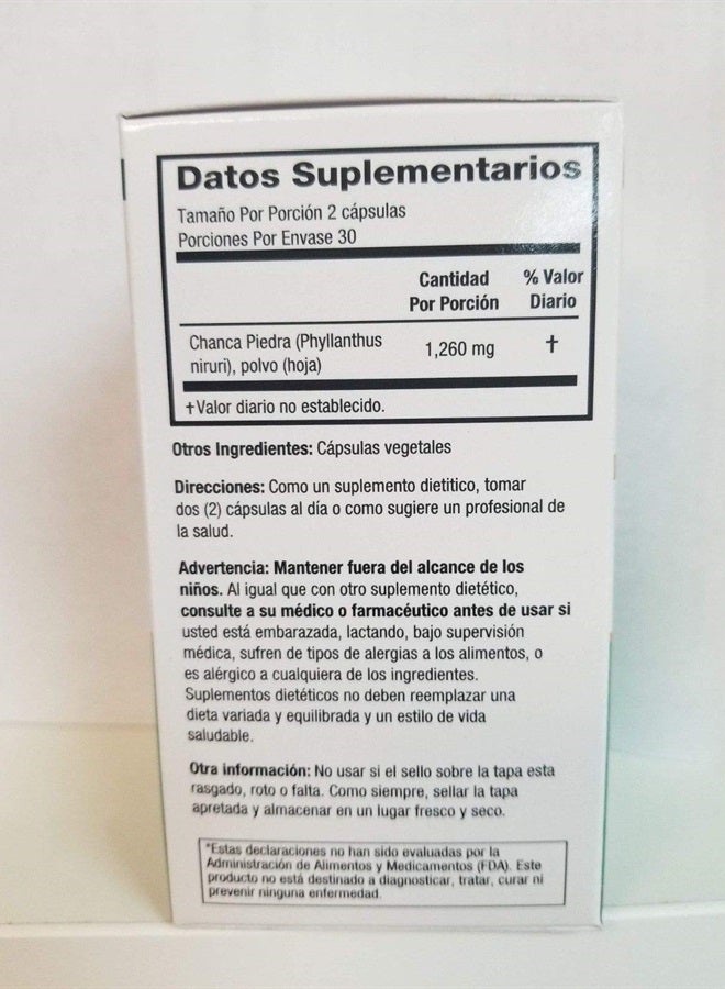 Salutari Chanca Piedra Capsulas Suplemento Nutricional para Riñones y El Higado 60ct - Image 1