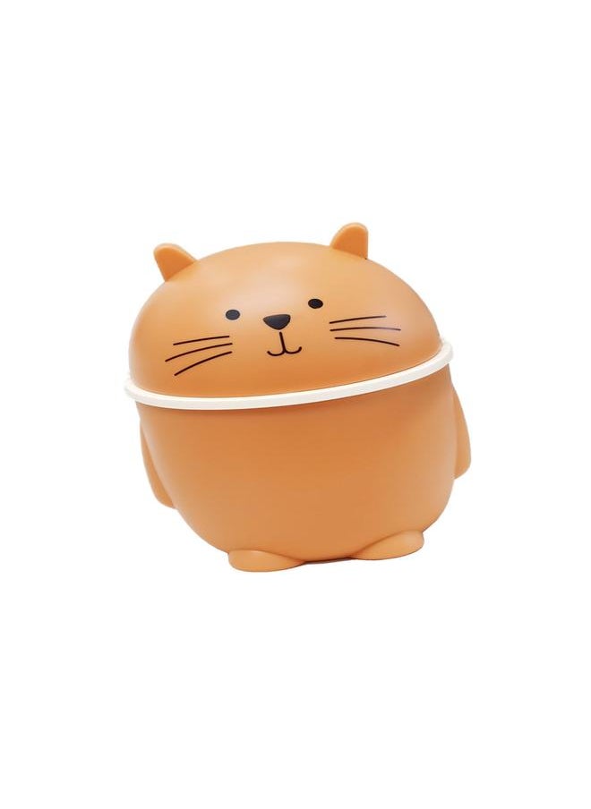Desktop Trash Can with Lid Plastic Cute Multipurpose Mini Wastebasket for Home Office Countertop Orange