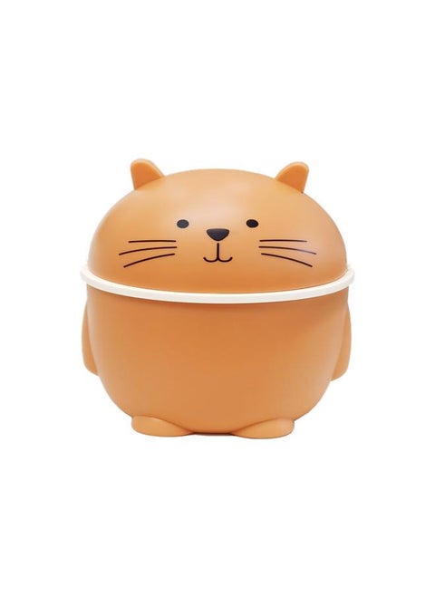 Desktop Trash Can with Lid Plastic Cute Multipurpose Mini Wastebasket for Home Office Countertop Orange