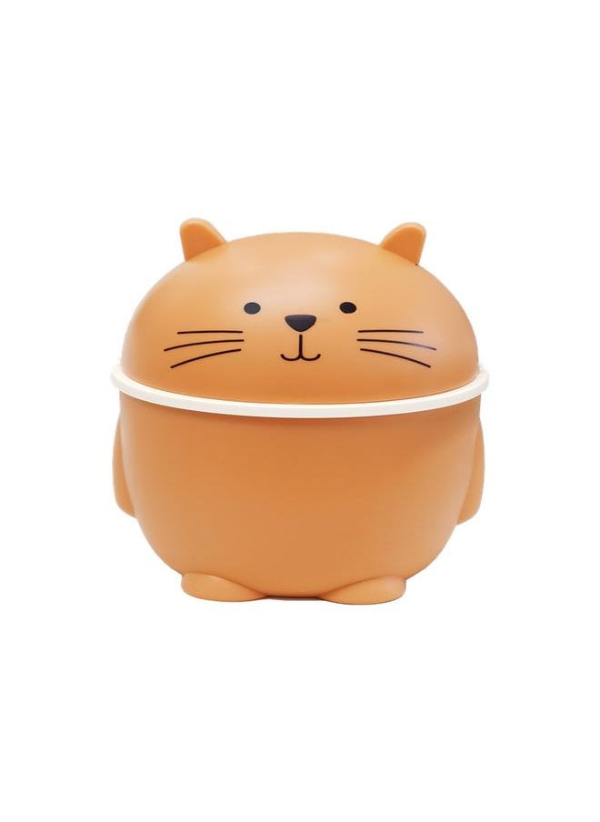 Thoraya Desktop Trash Can with Lid Plastic Cute Multipurpose Mini Wastebasket for Home Office Countertop Orange  - Image 1